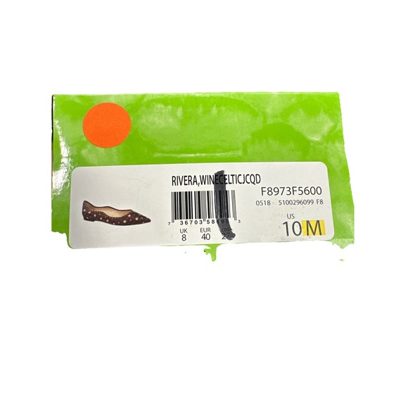 Sam Edelman Size 10M Rivera Flat Burgundy Jacquard Scalloped Studded Shoe - Picture 7 of 7